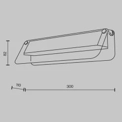 LED-væglampe FLAT, ravfarvet/messing, bredde 30 cm, glas/metal^Maytoni Online