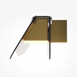 LED-væglampe FLAT, ravfarvet/messing, bredde 30 cm, glas/metal^Maytoni Online