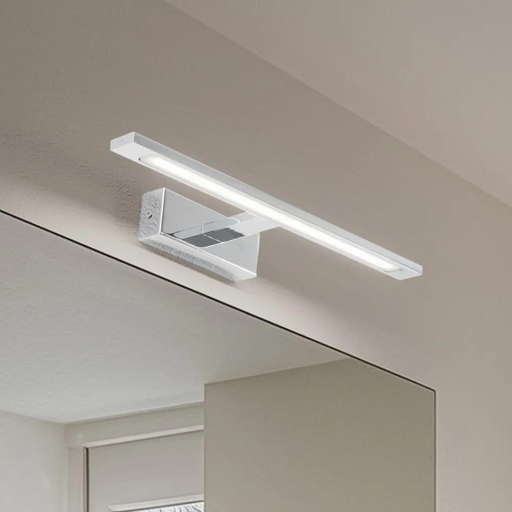 TK Lighting LED-væglampe Gallery kromfarvet metal bredde 41,5 cm IP44