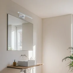 TK Lighting LED-væglampe Gallery kromfarvet metal bredde 41,5 cm IP44