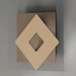 FISCHER & HONSEL LED-væglampe Hennes, bredde 18 cm, gråbeige/sandfarvet