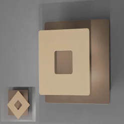 FISCHER & HONSEL LED-væglampe Hennes, bredde 18 cm, gråbeige/sandfarvet