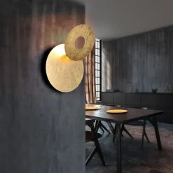 LED-væglampe Leano, rund linse, guld, indirekte^Trio Lighting Outlet