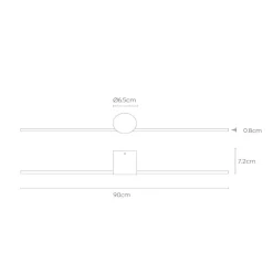 LED-væglampe Mizar, 90 cm, sort, IP44^Lucide Clearance