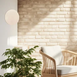 Argon LED-væglampe Orios Plus, sandfarvet, metal, Ø 30 cm