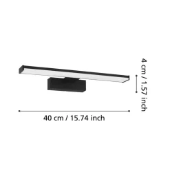 EGLO LED-væglampe Pandella 1, længde 40 cm, sort, aluminium