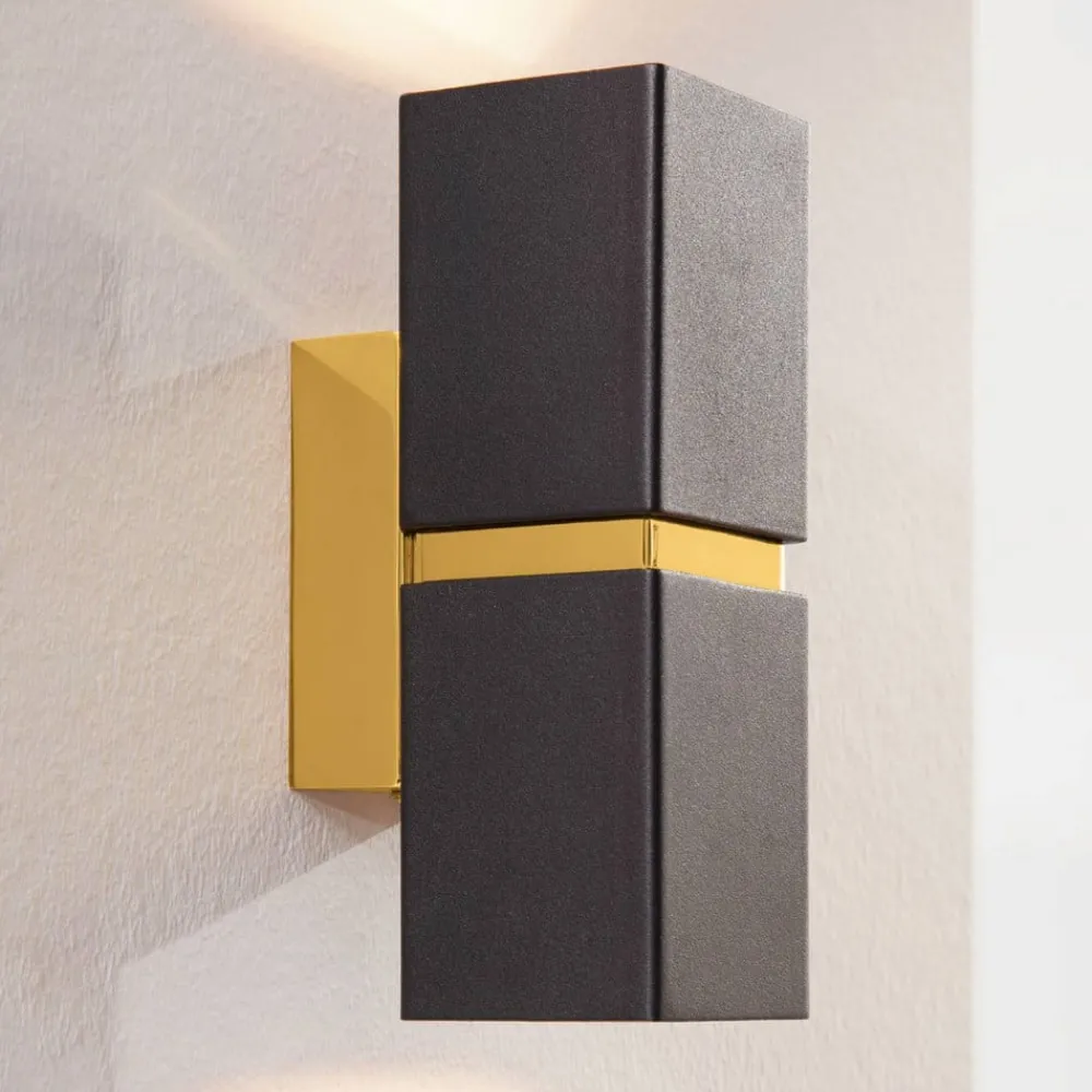 EGLO Væglamper>LED-væglampe Passa med to lyskilder, sort-gylden