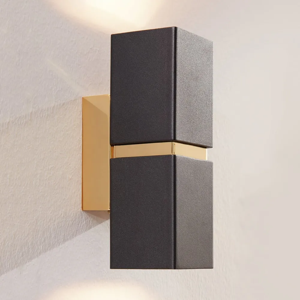 EGLO Væglamper>LED-væglampe Passa med to lyskilder, sort-gylden