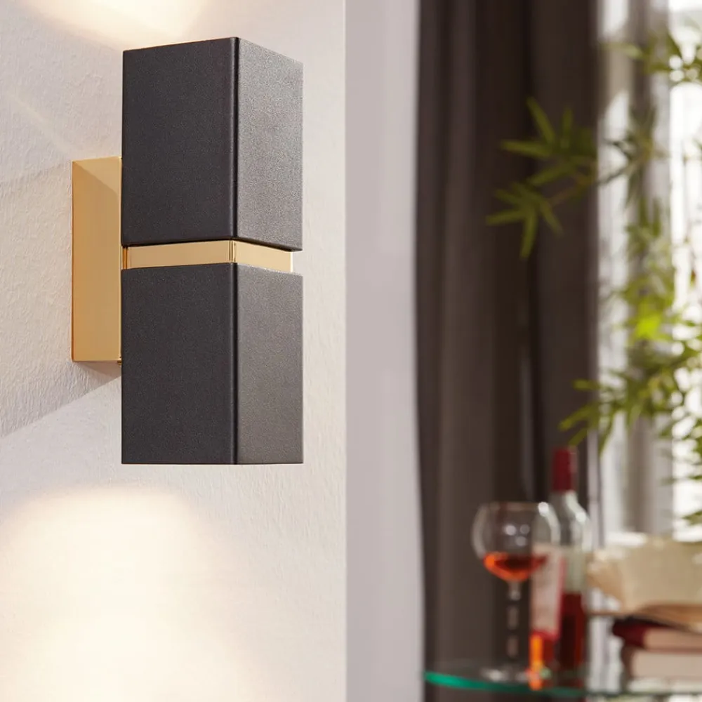 EGLO Væglamper>LED-væglampe Passa med to lyskilder, sort-gylden