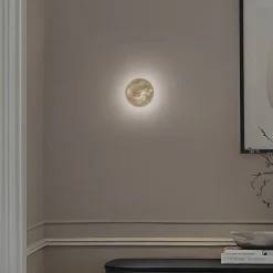 LED-væglampe Ring S, Ø 15 cm, krydsfiner, guldfarvet^Nowodvorski Lighting Online