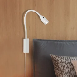 FISCHER & HONSEL LED-væglampe Sten, hvid, højde 61 cm, gestusstyring