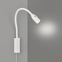 FISCHER & HONSEL LED-væglampe Sten, hvid, højde 61 cm, gestusstyring