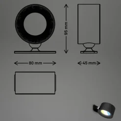 LED-væglampe Tari, sort, CCT, touchdæmper, USB^Briloner Hot