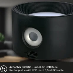 LED-væglampe Tari, sort, CCT, touchdæmper, USB^Briloner Hot