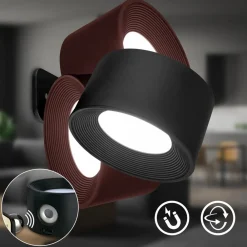 LED-væglampe Tari, sort, CCT, touchdæmper, USB^Briloner Hot