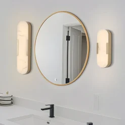 Searchlight LED-væglampe til badeværelset Opaline Højde 35 cm guldfarvet metal/harpiks