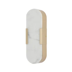 Searchlight LED-væglampe til badeværelset Opaline Højde 35 cm guldfarvet metal/harpiks