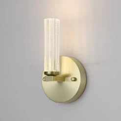 LED-væglampe til badeværelset Aberdeen, højde 24 cm, messingfarvet metal^Searchlight