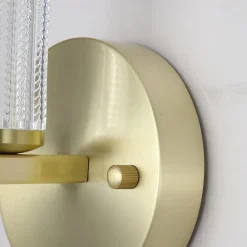 LED-væglampe til badeværelset Aberdeen, højde 24 cm, messingfarvet metal^Searchlight