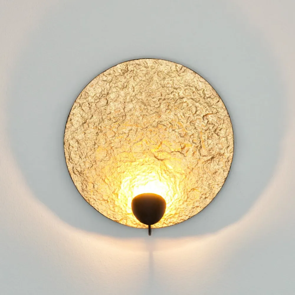 Holländer Væglamper>LED-væglampe Traversa, skinnende guld, Ø 35 cm