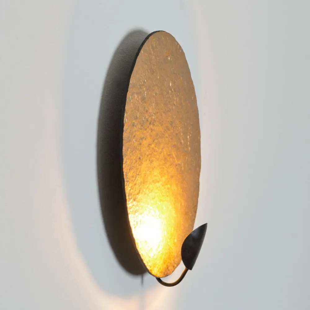 Holländer Væglamper>LED-væglampe Traversa, skinnende guld, Ø 35 cm