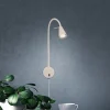 Briloner LED-væglampe Tusa, beige, metal, 45 cm, fleksibel arm, GU10