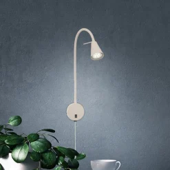 Briloner LED-væglampe Tusa, beige, metal, 45 cm, fleksibel arm, GU10
