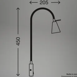 Briloner LED-væglampe Tusa, beige, metal, 45 cm, fleksibel arm, GU10