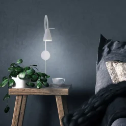 LED-væglampe Tusa, hvid, metal, 45 cm, fleksibel arm^Briloner Best