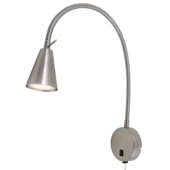 Briloner LED-væglampe Tusa, nikkel, metal, 45 cm, fleksibel arm