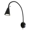 Briloner LED-væglampe Tusa, sort, metal, 45 cm, fleksibel arm