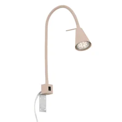 LED-væglampe Tuso, beige, sengemontering, metal, fleksibel arm^Briloner Discount