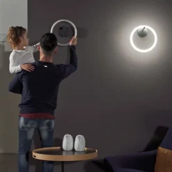 Marchetti Væglamper>LED-væglampe Ulaop, en ring, sort