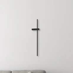 LED-væglampe Vision, højde 90 cm, metal, sort, 3.000 K^Milagro Lighting Clearance