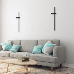 LED-væglampe Vision, højde 90 cm, metal, sort, 3.000 K^Milagro Lighting Clearance