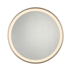 Paul Neuhaus LED-vægspegel VIDRO, bronze, Ø 46 cm, powerbank, afbryder