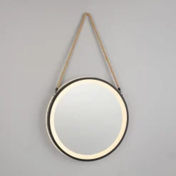 LED-vægspegel VIDRO, sort, Ø 40 cm, powerbank, hængende^Paul Neuhaus Clearance