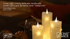 LED-vokslys creme lys farve rav 12,7 cm^Konstsmide Christmas Online