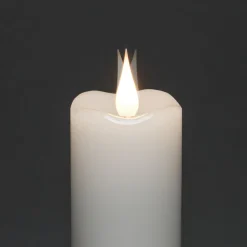 Konstsmide Christmas Dekorationsbelysning|Julepynt>LED-vokslys creme, lysfarve ravgul, Ø 7,5 cm 2 stk