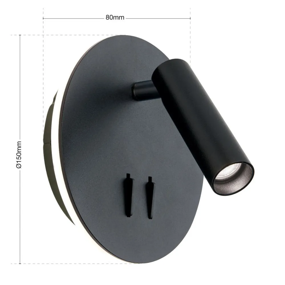 ORION Væglamper>Lenny LED-væglampe med 2 lyskilder, sort