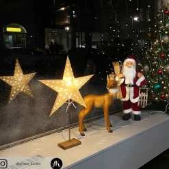 Leo stjernestativ med stjernemønster, hvid/eg^STAR TRADING Hot