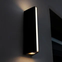LUTEC Leo udendørs LED-væglampe, up-/downlight, sort