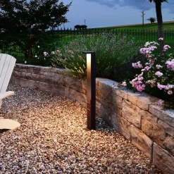 Lerna LED-gadelampe, højde 100 cm, CCT, grå, stikkontakter^Deko-Light Clearance