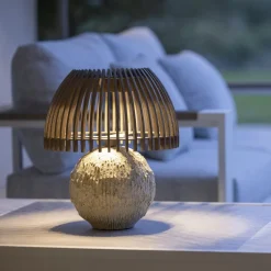 LED-bordlampe Alba, grå/beige, højde 41 cm^Les Jardins Hot