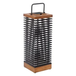 Les Jardins Solcelle Lampe Med Sensor|Sokkellamper Med Sensor>LED-solcellelanterne Tekura, teak/grå, 66 cm