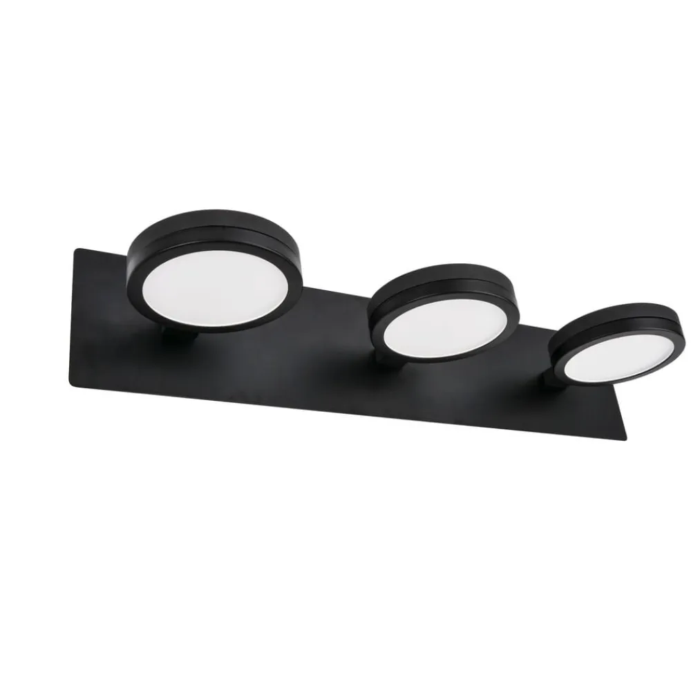 Aqua down LED-spejllampe 3 lyskilder sort^LIGHTME Best