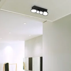 Aqua LED-loftlampe GU10 4 lyskilder sort^LIGHTME Clearance