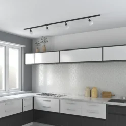 Lindby Skinnesystem>1 lyskilde skinnesystem Linaro, E14, 4 lyskilder, sort