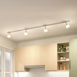 Lindby 1 lyskilde skinnesystem Linaro, E14, 4 lyskilder, hvid