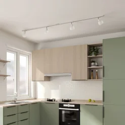 Lindby 1 lyskilde skinnesystem Linaro, E14, 4 lyskilder, hvid